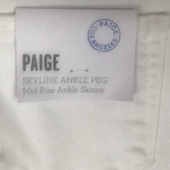 PAIGE SKYLINE ANKLE PEG JEANS NEW sz 25 WHITE - Picture 3 of 8
